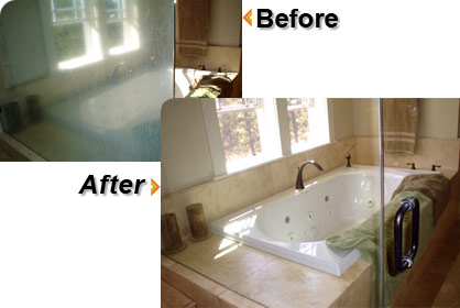 Before and After Bathroom Shower Door Glass